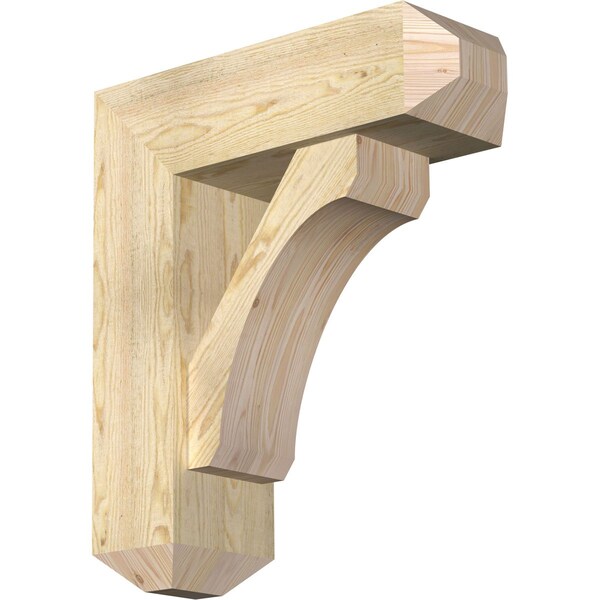 Ekena Millwork Legacy Craftsman Rough Sawn Bracket w/ Offset Brace, Douglas Fir, 8"W x 24"D x 28"H BKT0806X24X28LEC04RDF - main